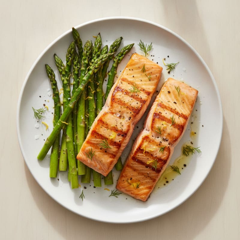 Lemon Herb Grilled Salmon with Asparagus