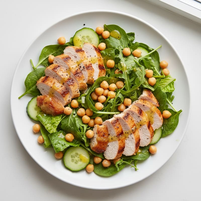 Grilled Turkey Breast Salad with Chickpeas and Lemon Vinaigrette