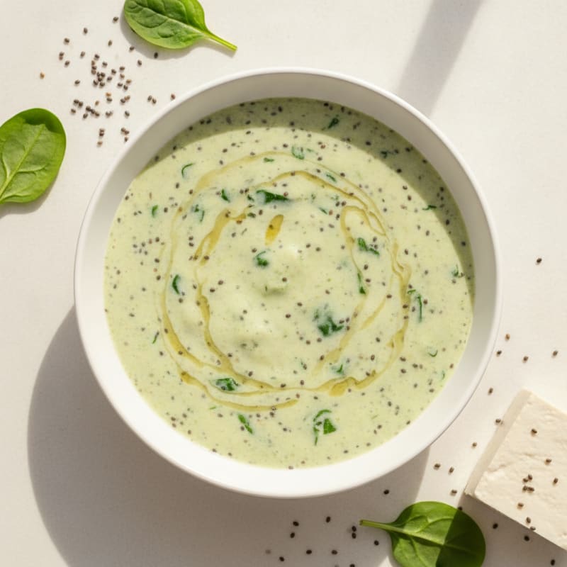 Silken Tofu Protein Smoothie with Spinach and Chia