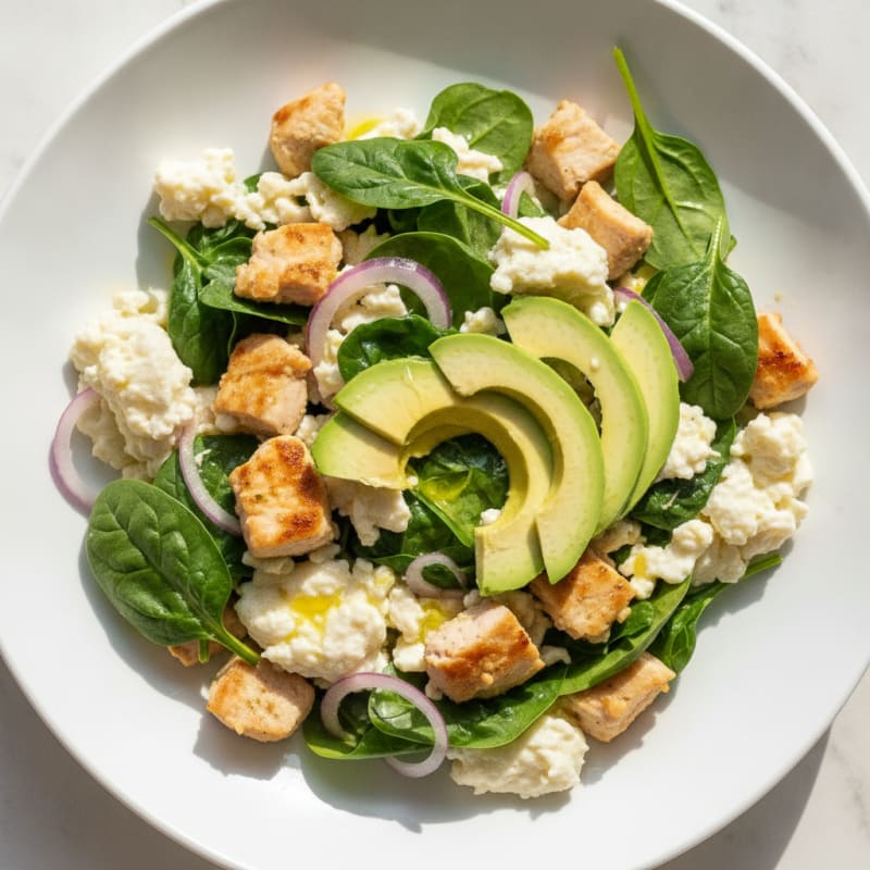 Egg White Scramble with Spinach and Turkey Breast