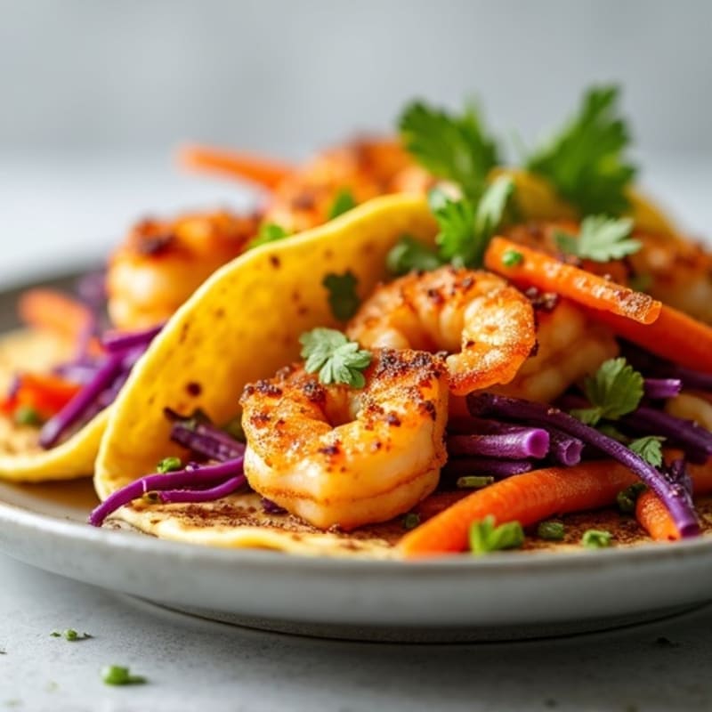 Spicy Pan-Seared Shrimp Tacos with Fresh Crunchy Slaw
