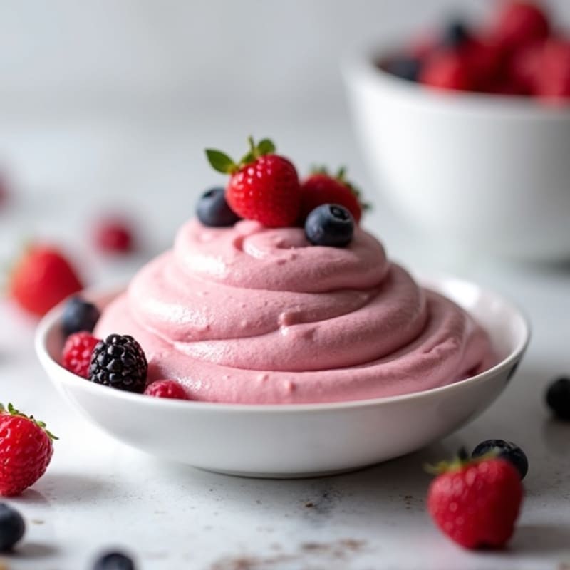 Silky Greek Yogurt Protein Mousse with Mixed Berries