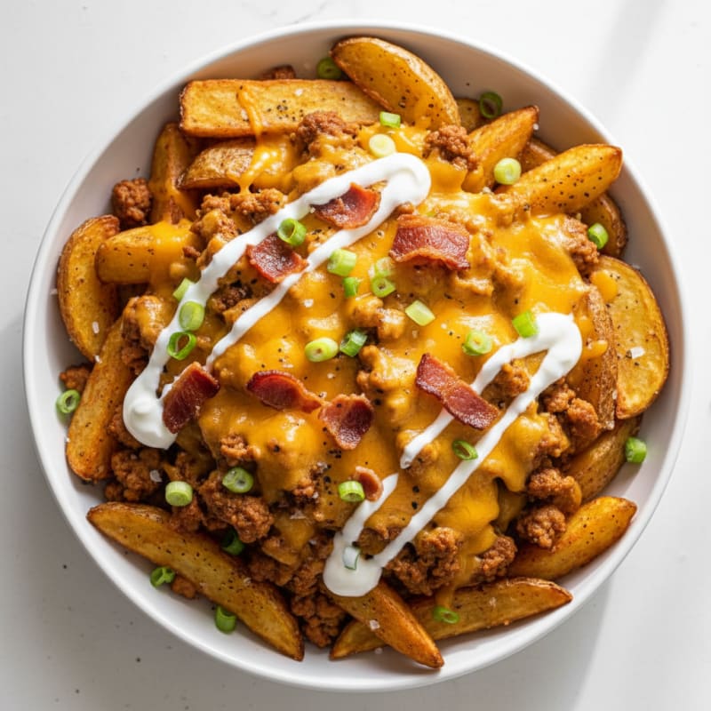 Crispy Bacon Cheddar Loaded Fries
