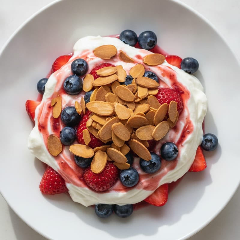 Greek Yogurt Protein Parfait with Berries and Almonds