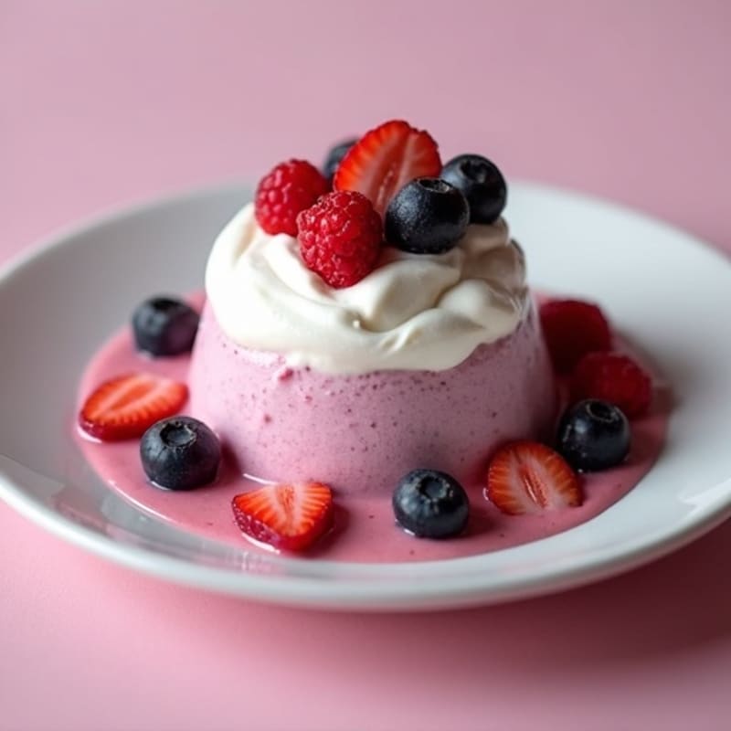 Greek Yogurt Protein Mousse with Mixed Berries