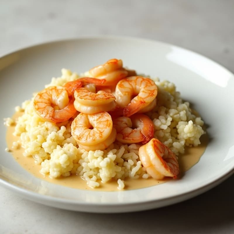 Creamy Garlic Shrimp with Cauliflower Rice