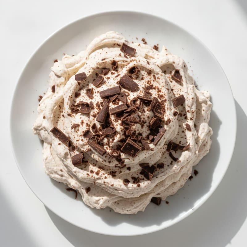 Greek Yogurt Protein Mousse with Dark Chocolate Shavings