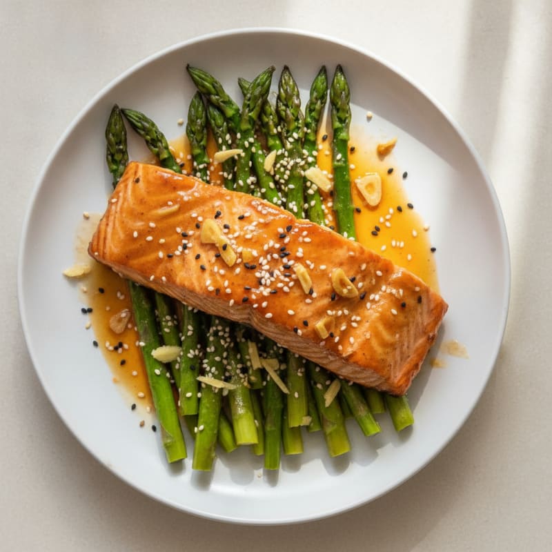 Teriyaki Glazed Salmon with Roasted Asparagus