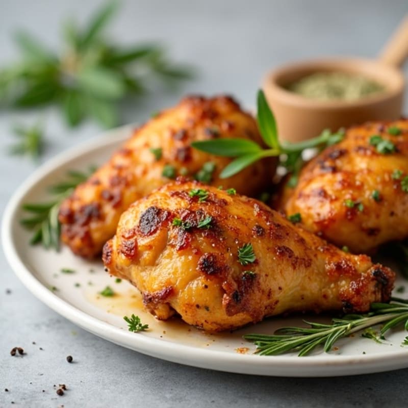 Crispy Herb-Roasted Chicken Thighs with Garlic