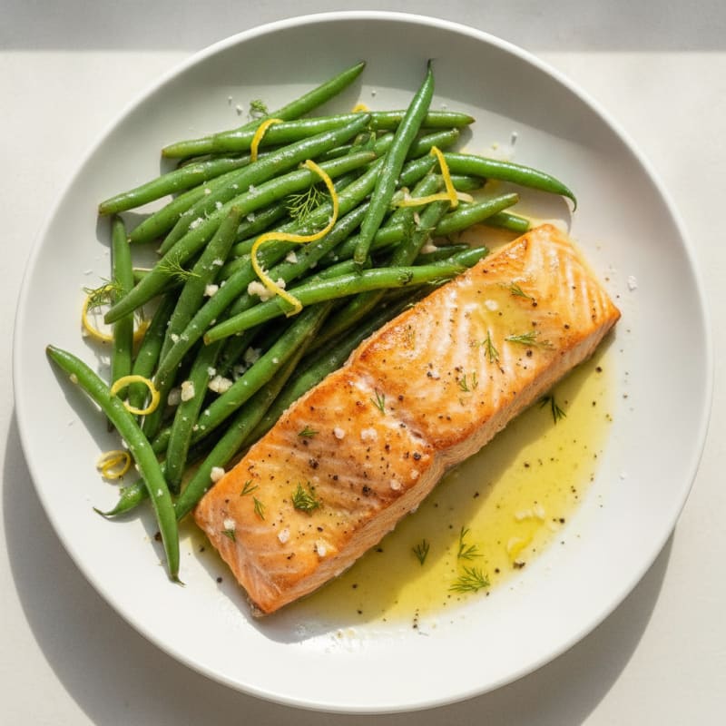 Lemon-Herb Roasted Salmon with Green Beans