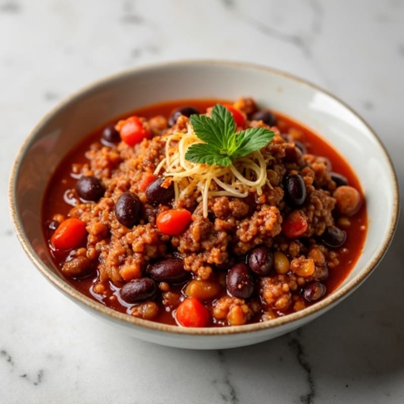 Lean Ground Beef Chili with Black Beans and Bell Peppers