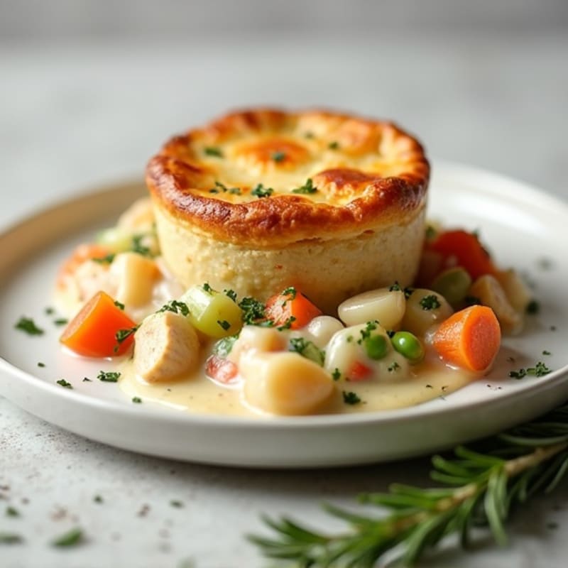 Healthy Creamy Chicken and Vegetable Pot Pie