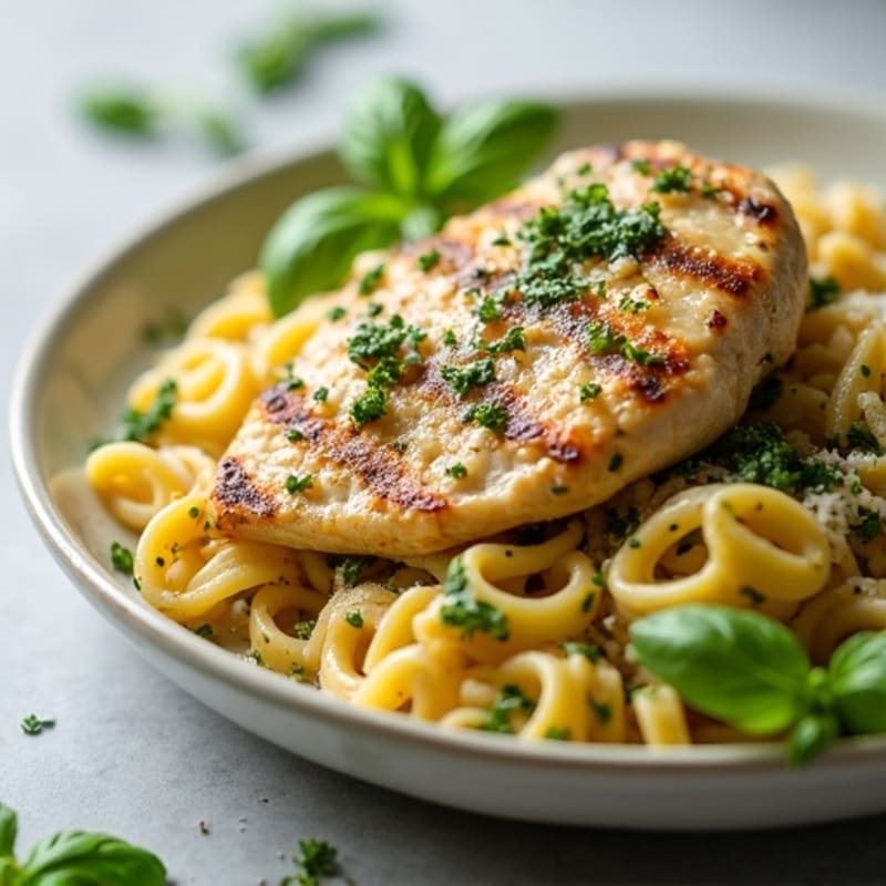 Creamy Pesto Chicken Whole Wheat Pasta