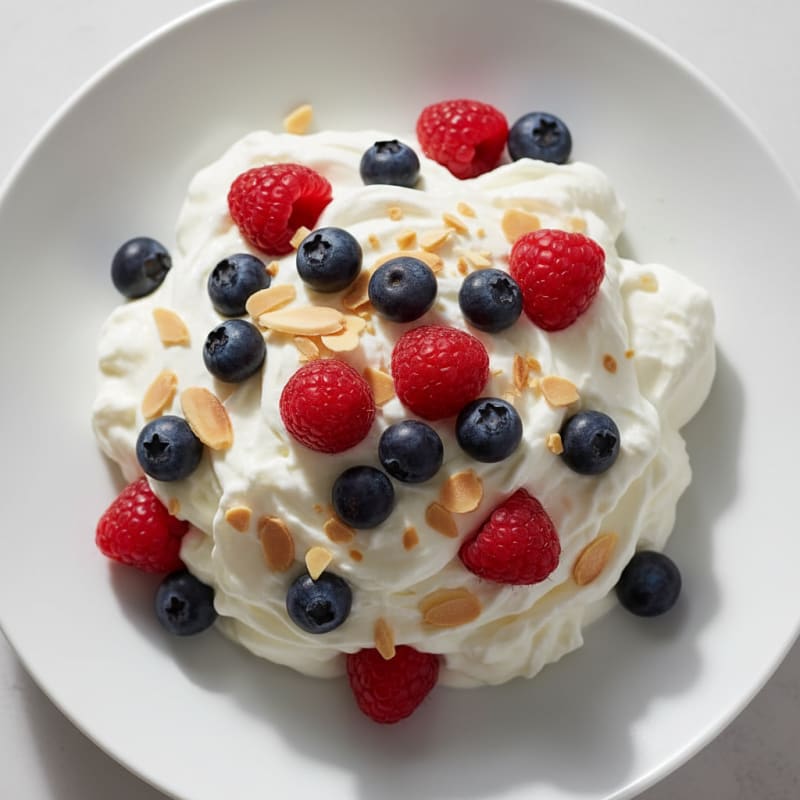 Greek Yogurt Protein Mousse with Mixed Berries