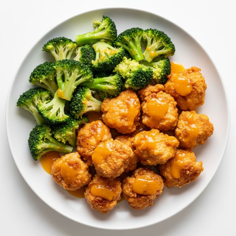 Crispy Orange Glazed Chicken with Broccoli