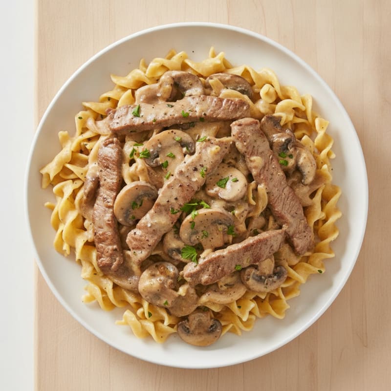 Beef Stroganoff with Egg Noodles