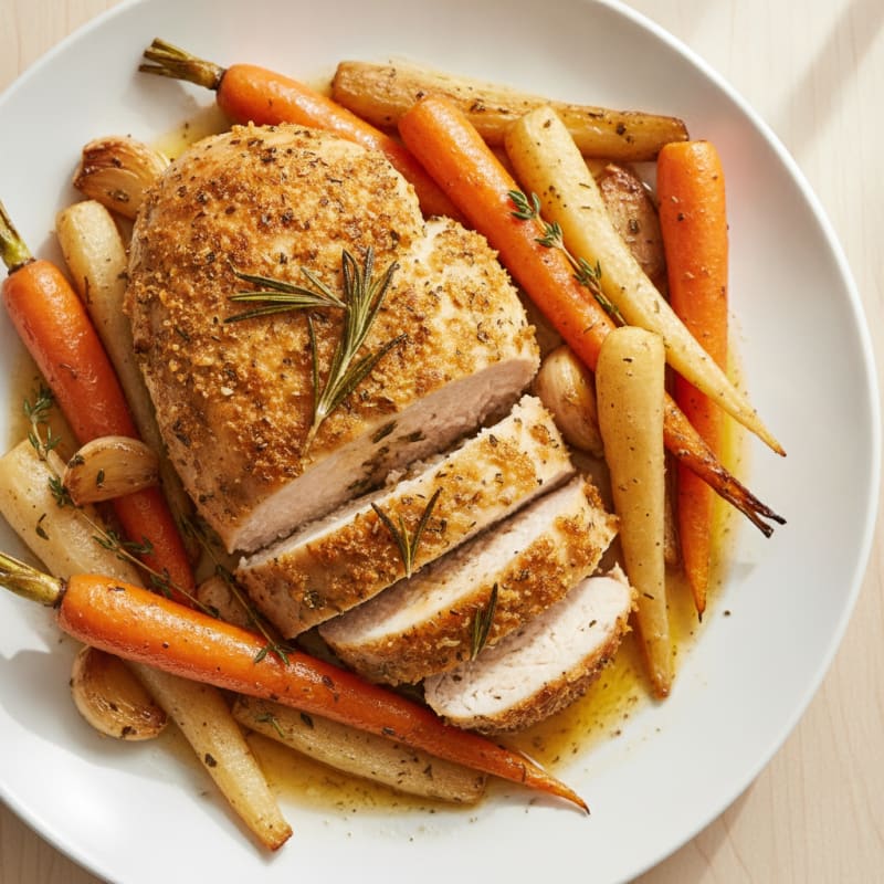 Garlic Herb Roasted Chicken with Root Vegetables