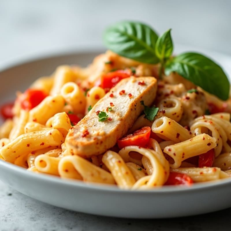 Creamy Spicy Chicken and Bell Pepper Pasta