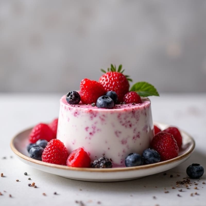 Silky Greek Yogurt Protein Pudding with Mixed Berries