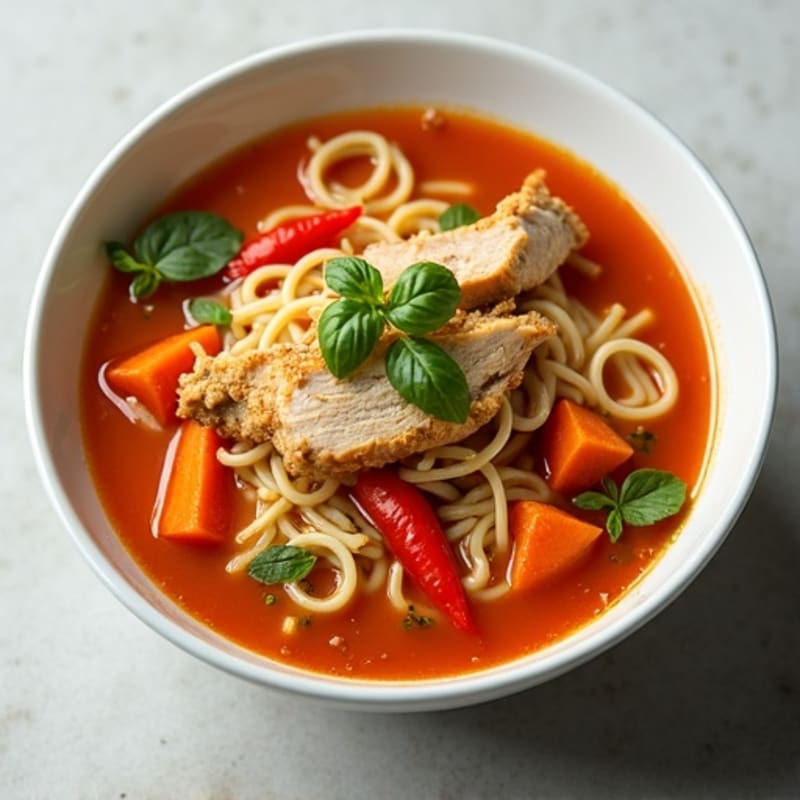 Spicy Sriracha Chicken Noodle Soup