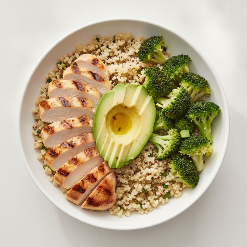 Grilled Chicken and Broccoli Bowl with Quinoa