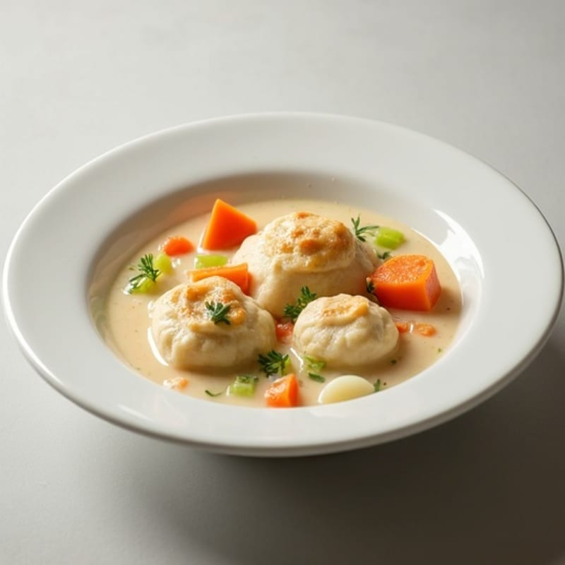 Creamy Chicken and Vegetable Dumpling Soup