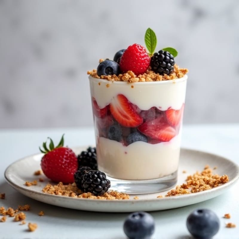 Greek Yogurt Protein Parfait with Mixed Berries