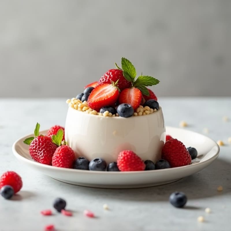 Silky Vanilla Protein Yogurt with Fresh Berries