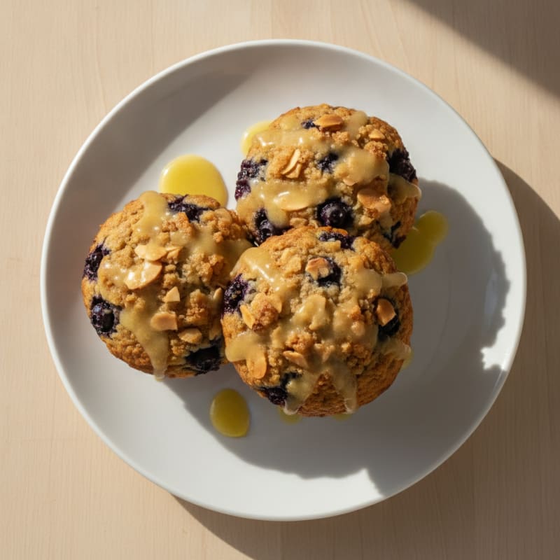 Blueberry Streusel Muffins with Lemon Glaze