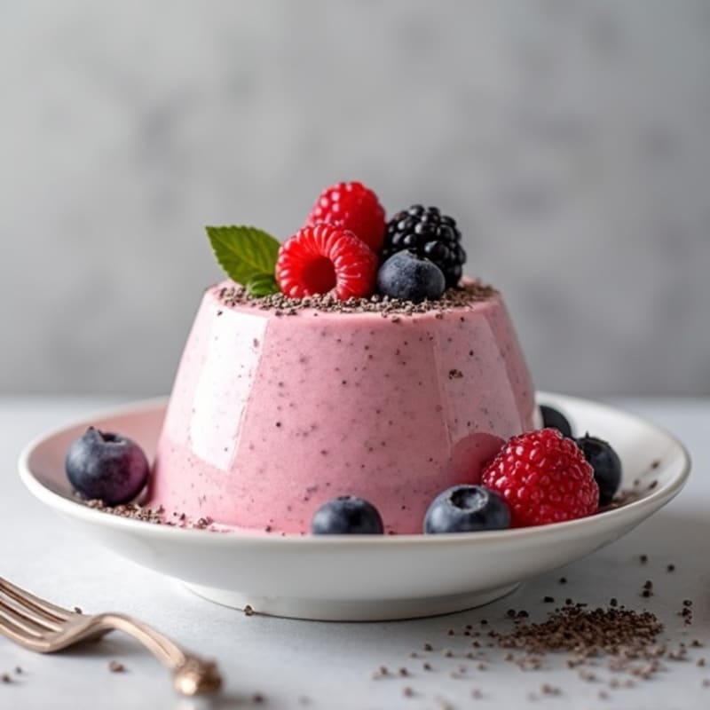 Greek Yogurt Protein Mousse with Mixed Berries