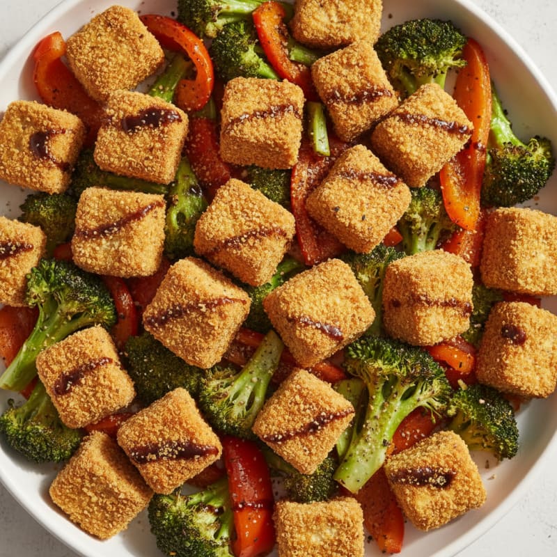 Baked Tofu with Roasted Vegetables