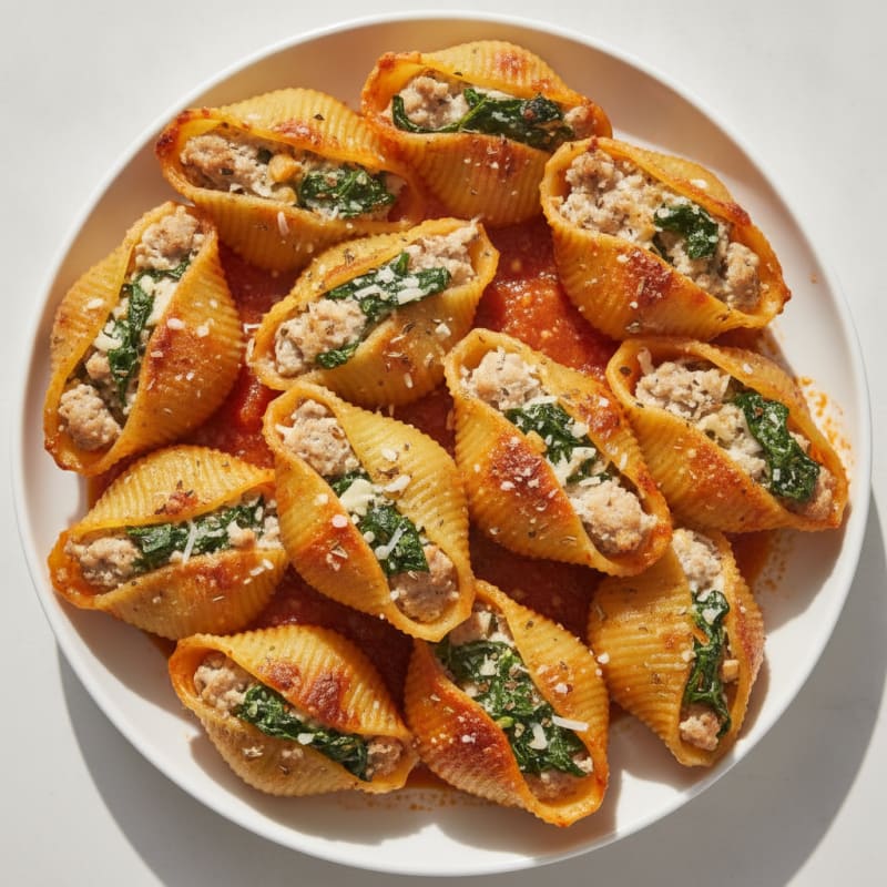 Baked Spinach Ricotta Stuffed Shells