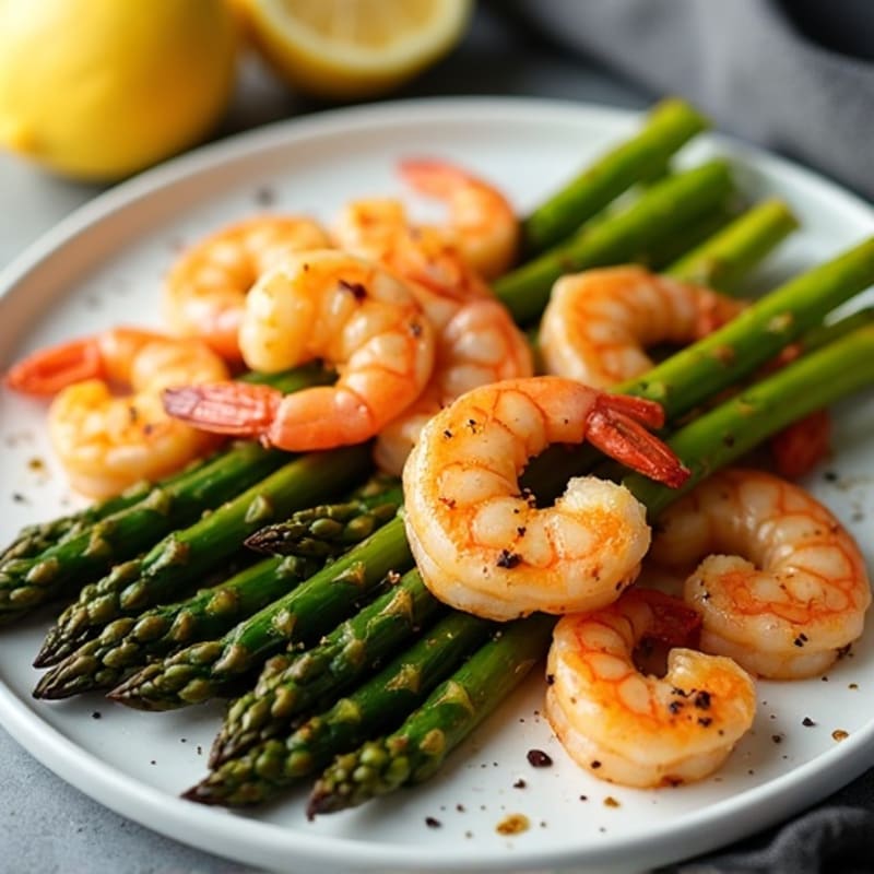 Sheet Pan Lemon Garlic Shrimp with Roasted Asparagus