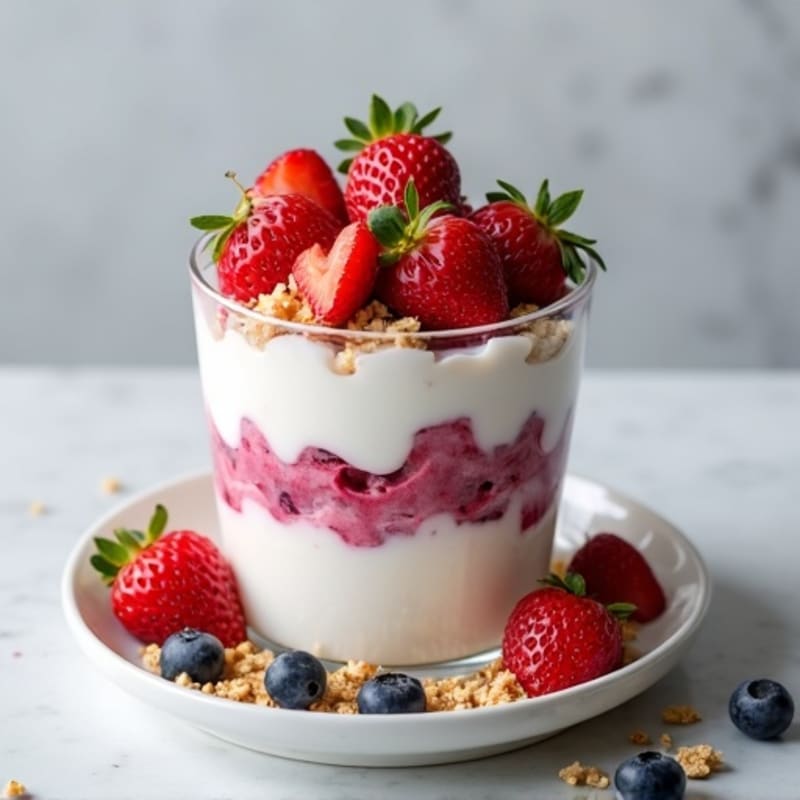Greek Yogurt Protein Parfait with Mixed Berries