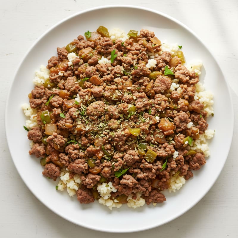 Herbed Ground Beef and Vegetable Skillet with Cauliflower Rice
