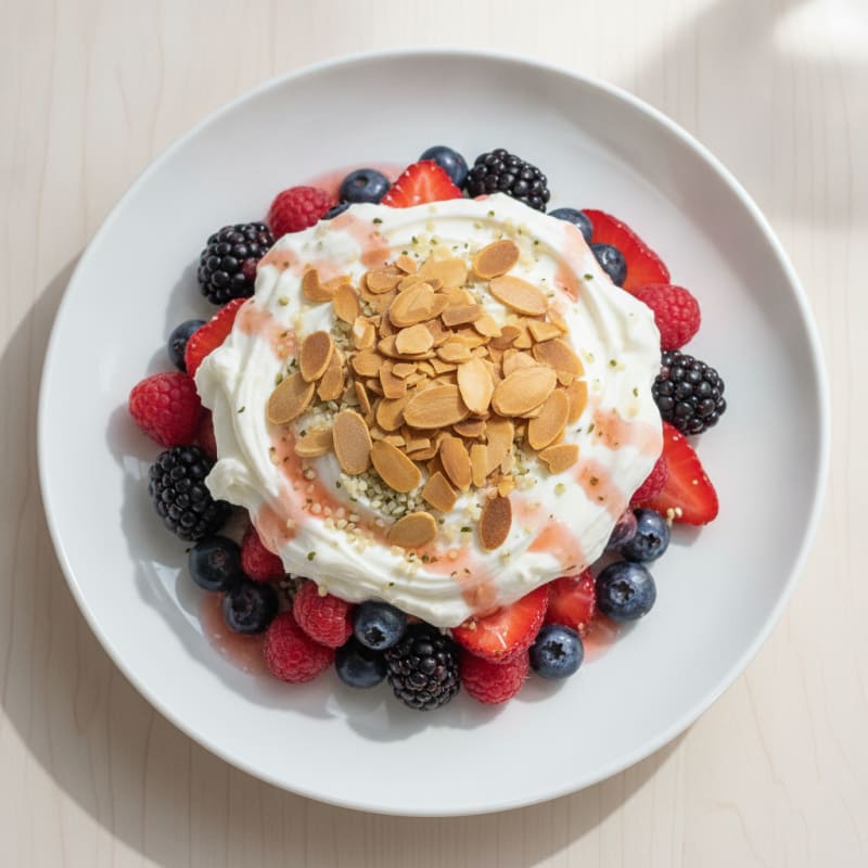 Greek Yogurt Protein Parfait with Mixed Berries