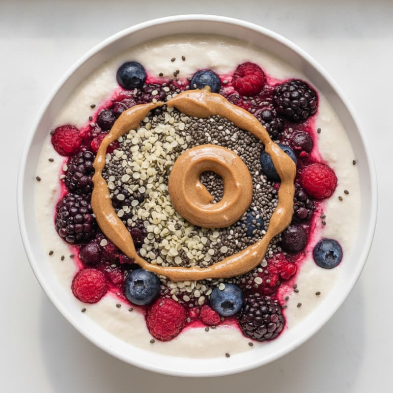Silky Tofu Berry Protein Smoothie Bowl