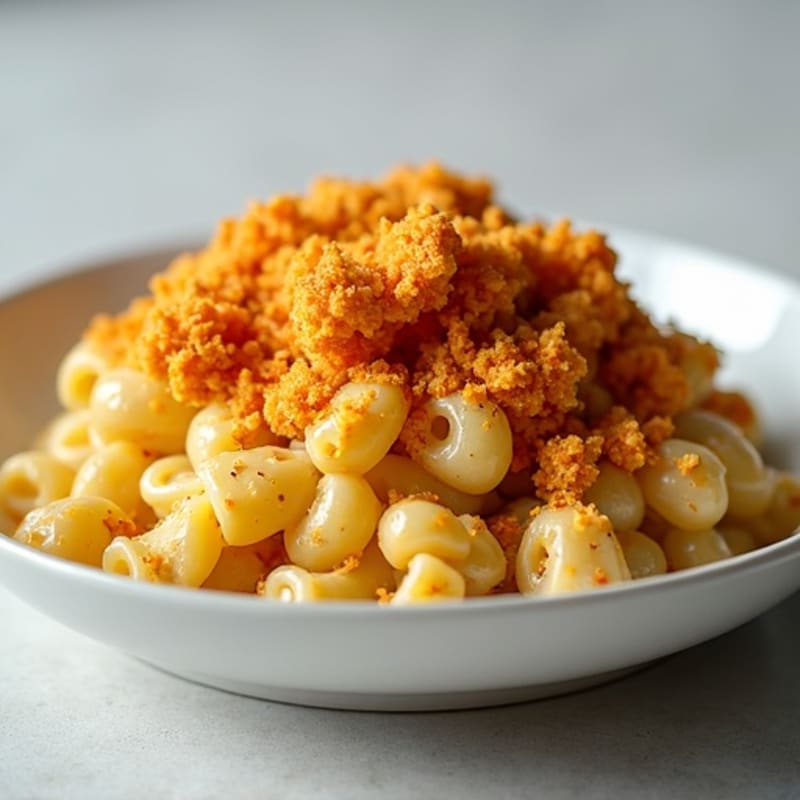 Baked Cauliflower Mac with Crispy Chickpea Crumbs