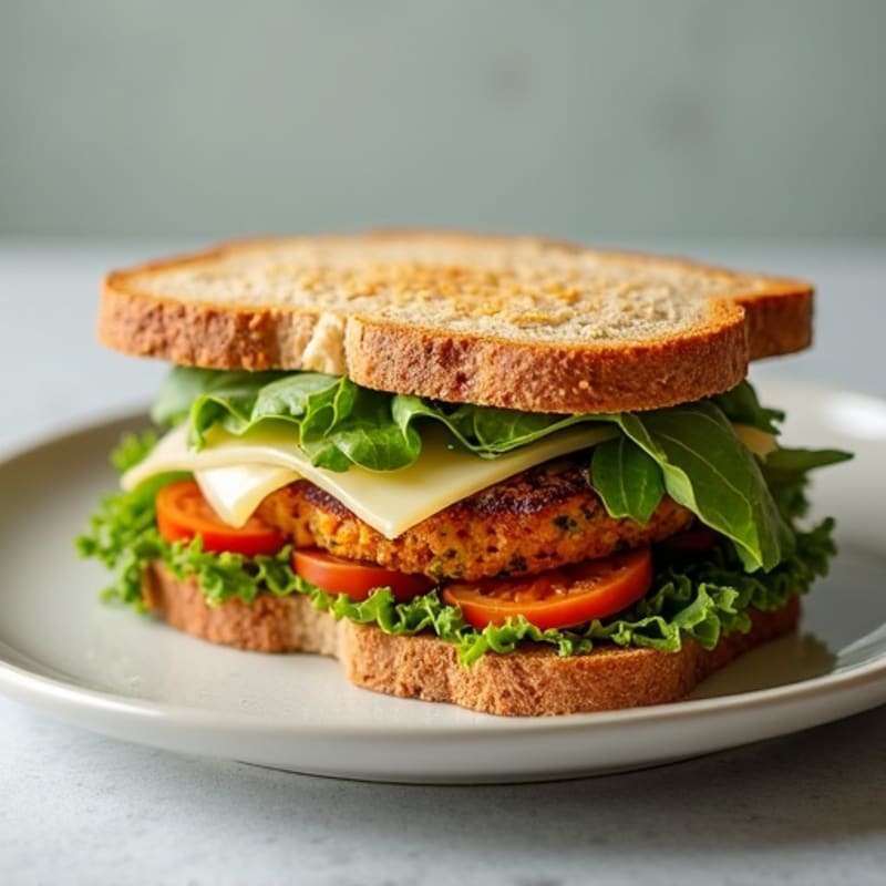 Herb-Roasted Vegetable and Hummus Sandwich