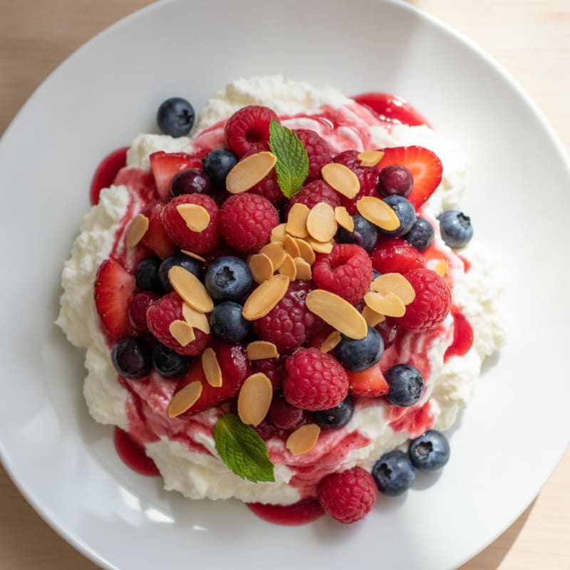 Silky Greek Yogurt Protein Mousse with Mixed Berries