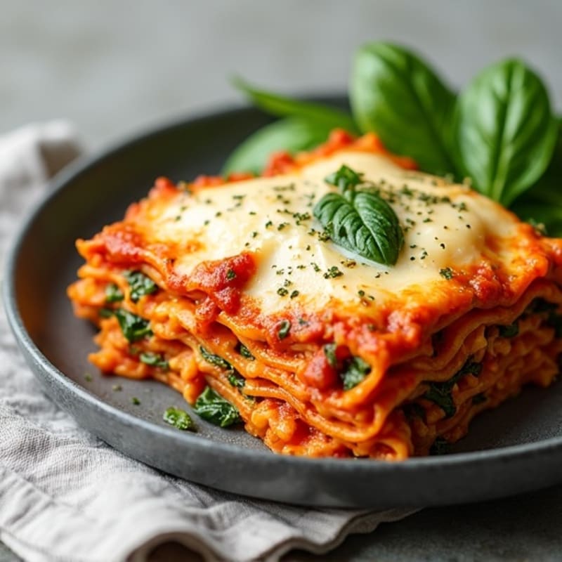 Creamy Ground Turkey Lasagna Skillet with Spinach