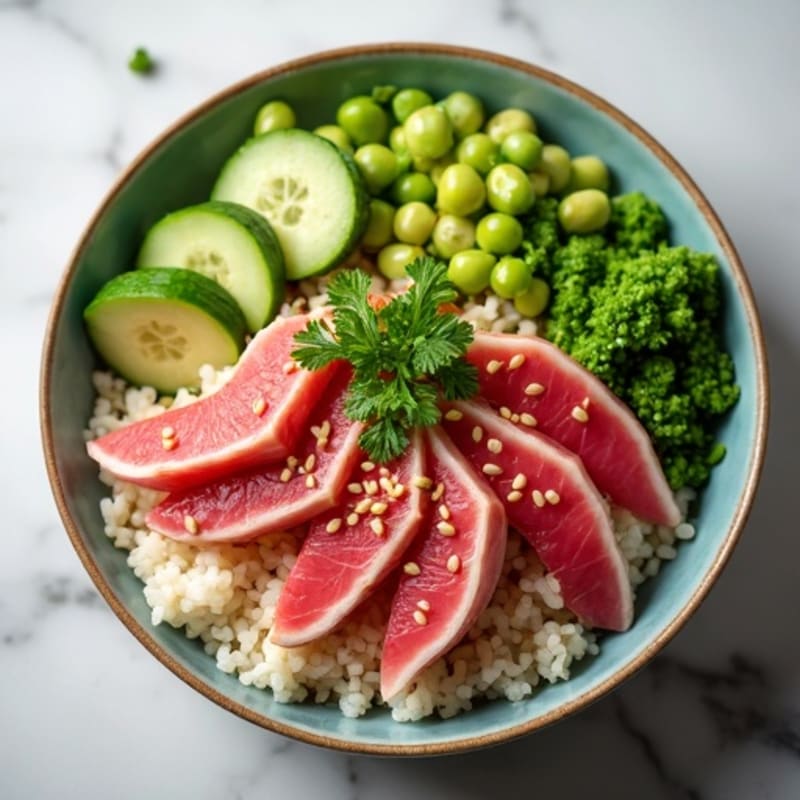 Fresh Ahi Tuna Poke Bowl with Sesame Rice