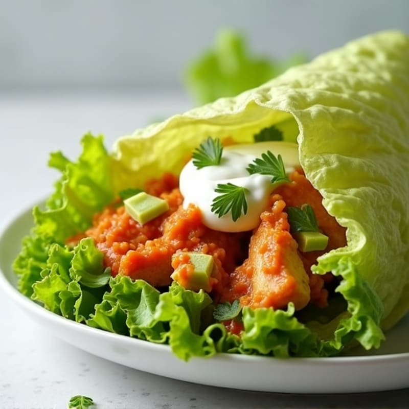 Spicy Buffalo Ranch Chicken Lettuce Wrap
