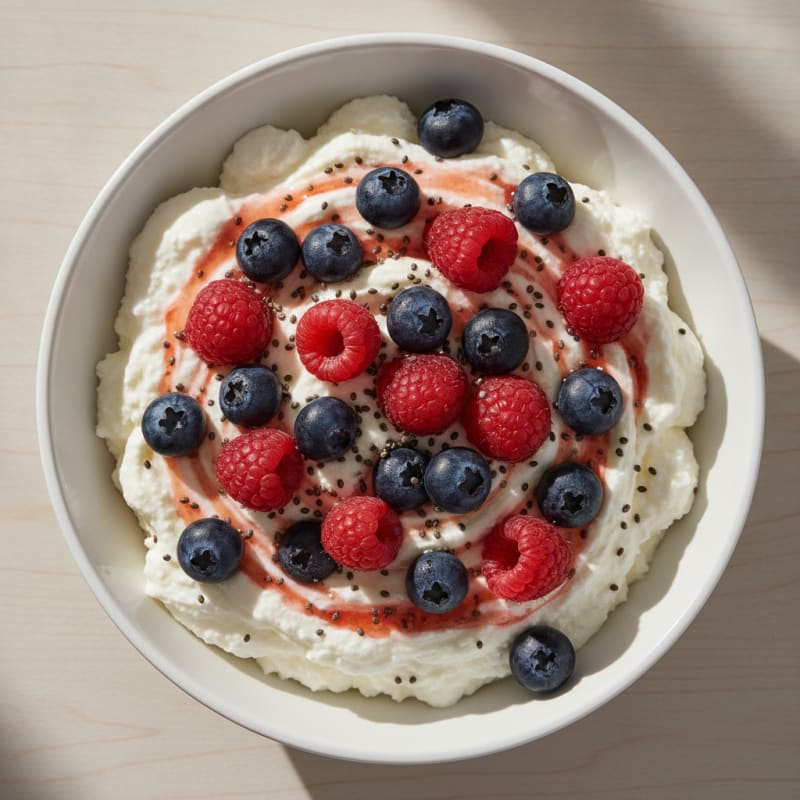 Creamy Protein Yogurt Bowl with Berries and Chia Seeds