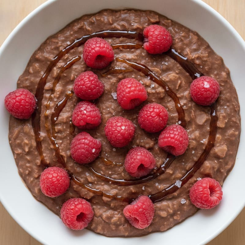 Chocolate Oatmeal with Berries
