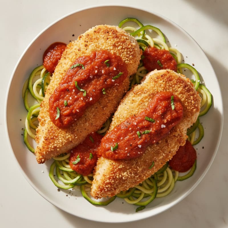 Parmesan-Crusted Chicken with Marinara Sauce