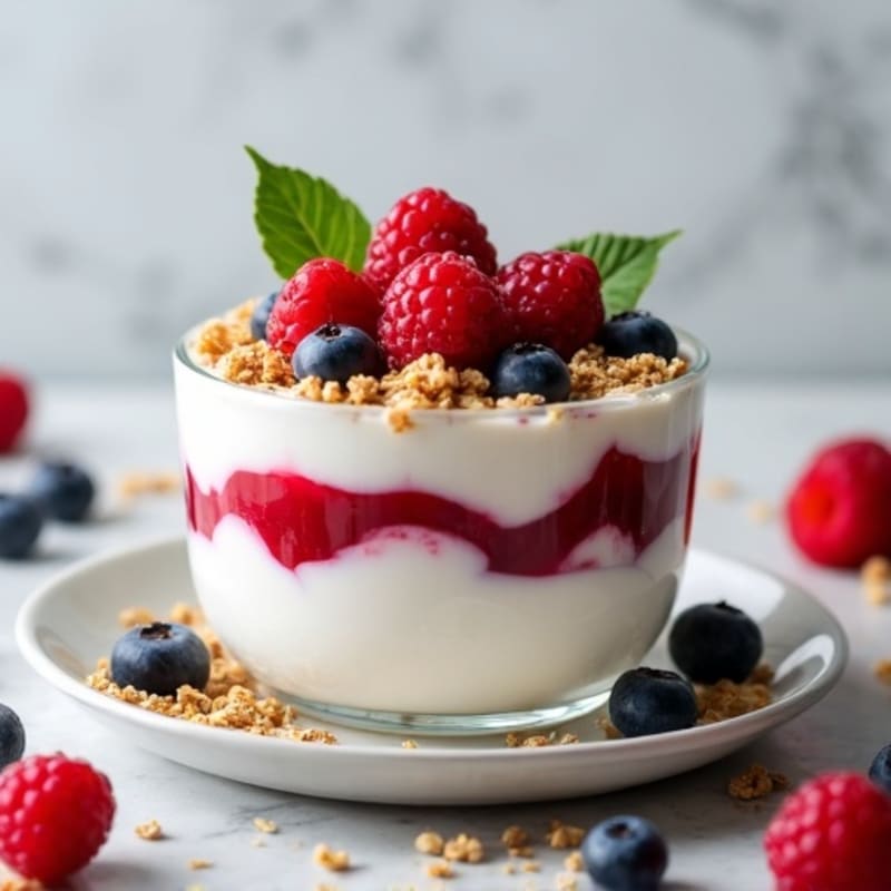 Creamy Protein Yogurt Parfait with Mixed Berries