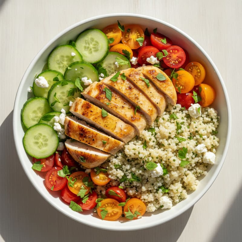 Lemon Herb Chicken and Quinoa Bowl