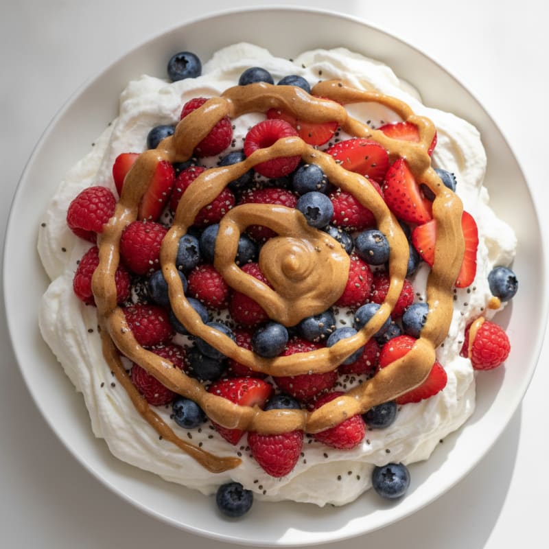 Silky Greek Yogurt Protein Bowl with Mixed Berries and Almond Butter