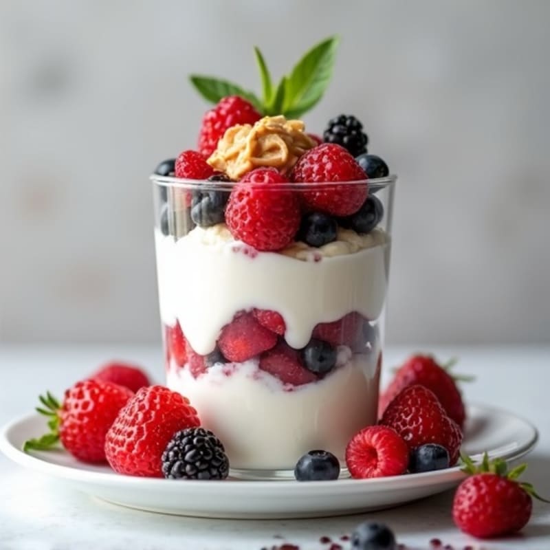 Greek Yogurt Protein Parfait with Mixed Berries
